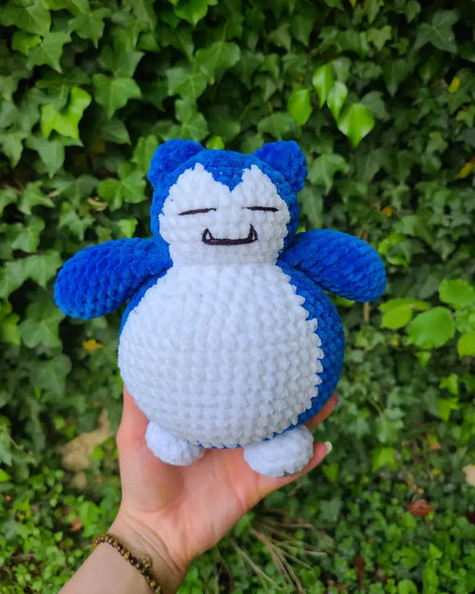 peluche pokemon ronflex au crochet, déco kawaii, expédition 48h-1 semaine
