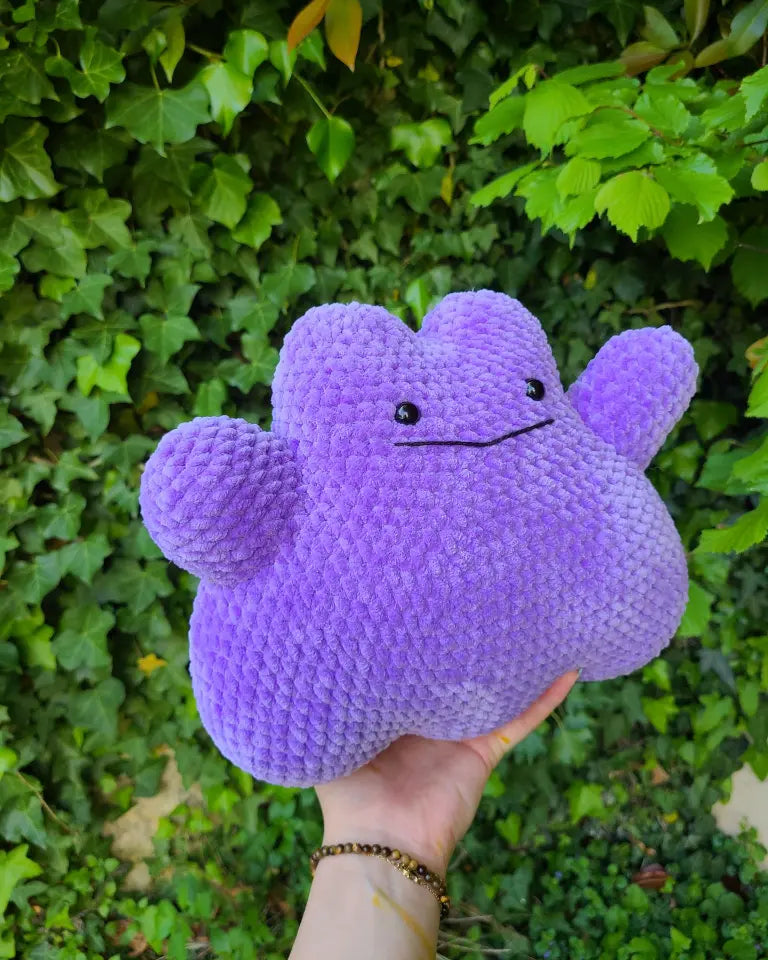 peluche metamorph ditto au crochet, amigurumi fait main, inspiration Pokémon