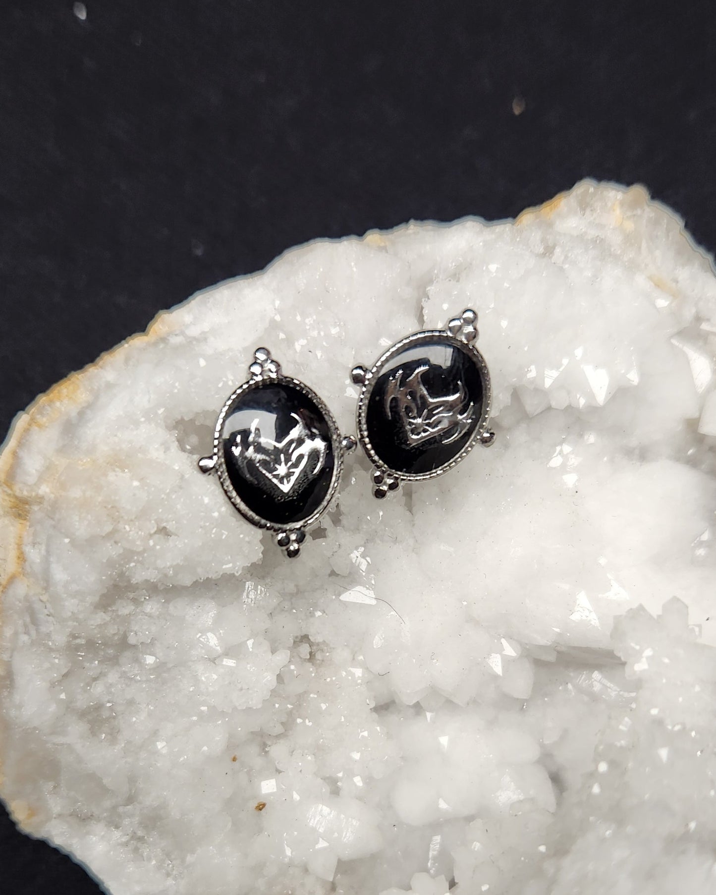 Boucles d'oreilles Goth argent et son Coffret-livre 🖤