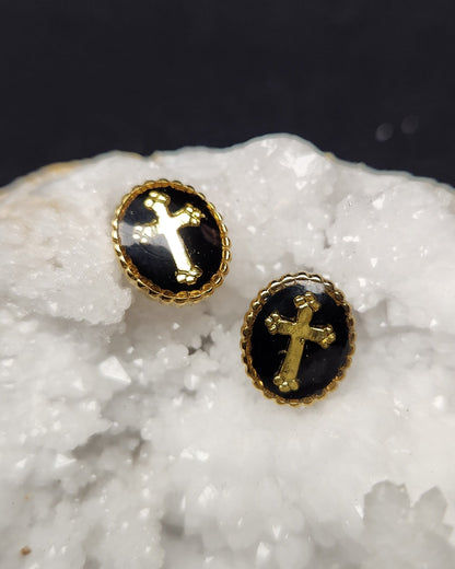 Boucles d'oreilles Goth dorées et son Coffret-livre 🖤