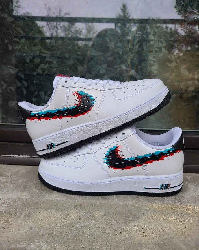 custom glitch air force 1
