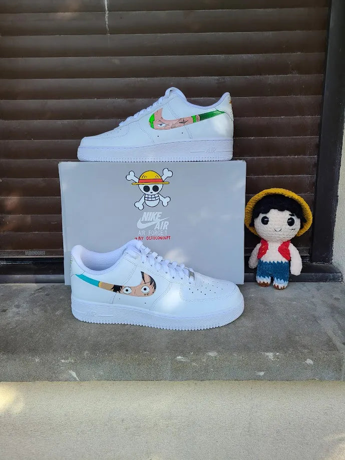 Sneakers Air Force 1 Custom :  Luffy - Zoro - Nami - Sanji