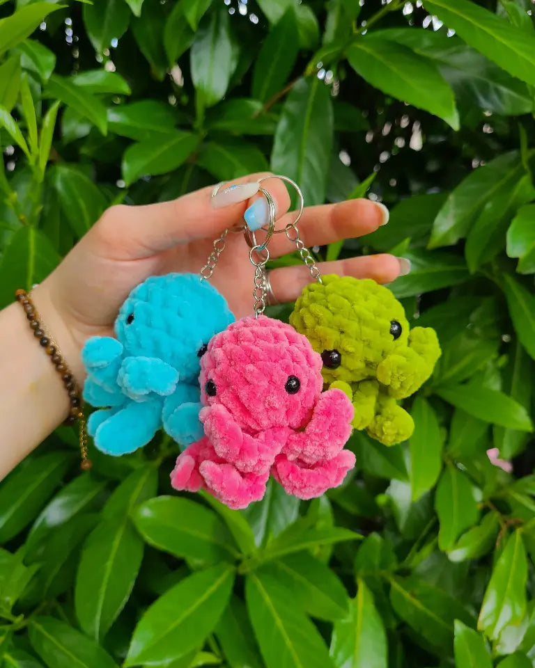 porte-clés poulpe au crochet multicolores « poulpy », amigurumi fait main