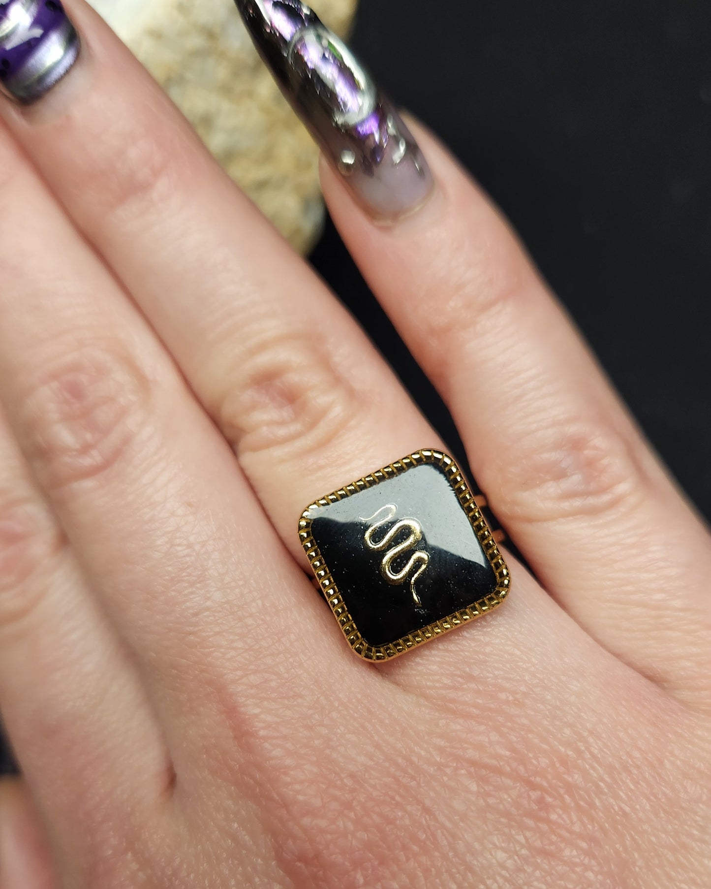 bague style dark anneau reglable