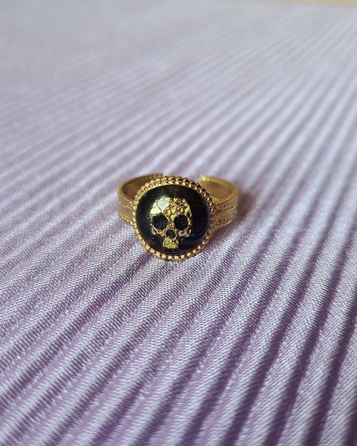 bague reglable style goth fait main