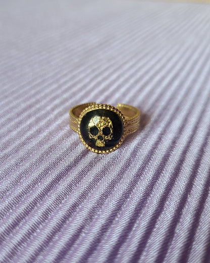 bague reglable style goth fait main