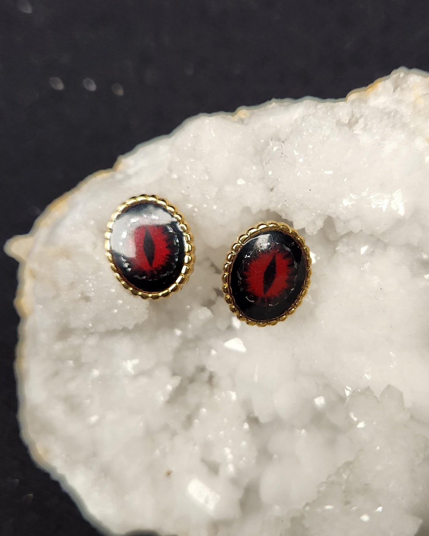 boucles d'oreilles oeil de dragon rouge inspiration game of thrones