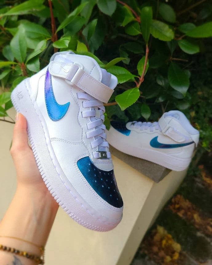 custom air force one effet cameleon violet et bleu
