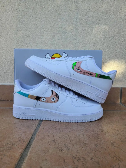 Sneakers Air Force 1 Custom :  Luffy - Zoro - Nami - Sanji