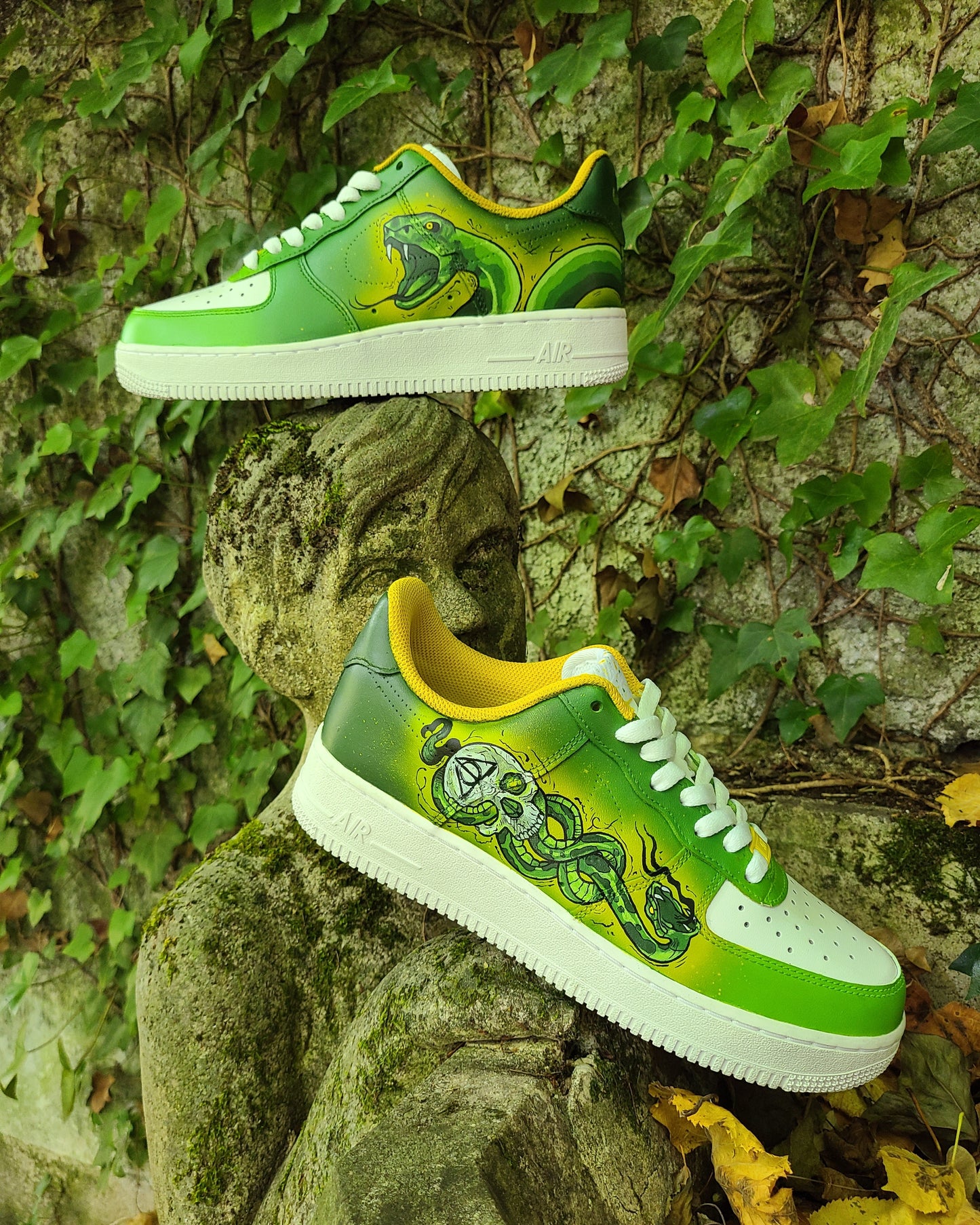 custom air force one jaune et vert serpent