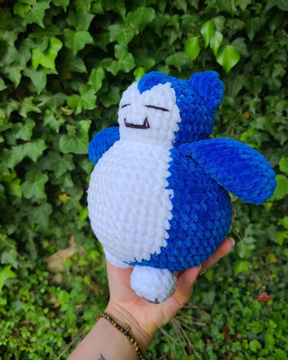 peluche ronflex au crochet, amigurumi fait main, inspiration Pokémon