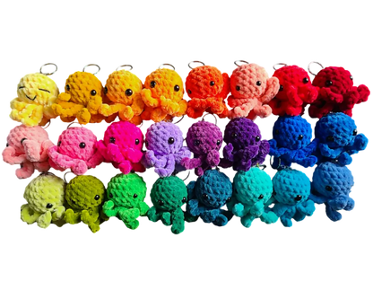 porte-clé poulpe, alignement de couleurs, polyester Oeko-Tex